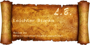 Leichter Bianka névjegykártya